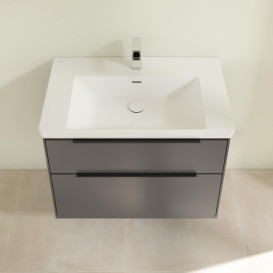 Тумба под раковину Villeroy & Boch Subway 3.0 77,2х57,6 см ДСП/алюминий графит/черный вулкан C574L1VR