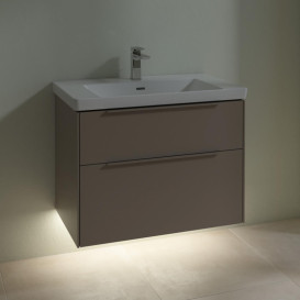 Тумба под раковину Villeroy & Boch Subway 3.0 77,2х57,6 см ДСП/алюминий тауп/монохром C574L2VM