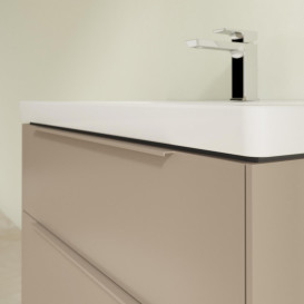 Тумба под раковину Villeroy & Boch Subway 3.0 77,2х57,6 см ДСП/алюминий тауп/монохром C574L2VM