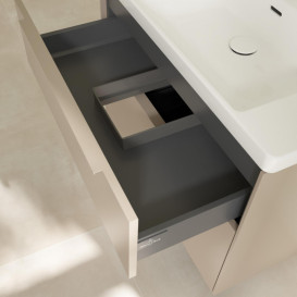 Тумба под раковину Villeroy & Boch Subway 3.0 77,2х57,6 см ДСП/алюминий тауп/монохром C574L2VM