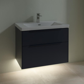 Тумба под раковину Villeroy & Boch Subway 3.0 77,2х57,6 см ДСП/алюминий морской синий/монохром C574L2VQ