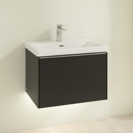 Тумба під раковину Villeroy & Boch Subway 3.0 62,2х42,9 см ДСП/алюміній чорний вулкан C575L0VL