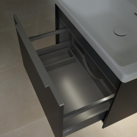 Тумба під раковину Villeroy & Boch Subway 3.0 62,2х42,9 см ДСП/алюміній чорний вулкан C575L0VL