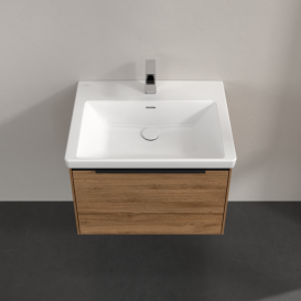 Тумба под раковину Villeroy & Boch Subway 3.0 62,2х42,9 см ДСП/алюминий дуб канзас/черный вулкан C575L1RH