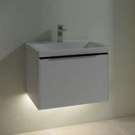 Тумба под раковину Villeroy & Boch Subway 3.0 62,2х42,9 см ДСП/алюминий белый бриллиант/черный вулкан C575L1VE