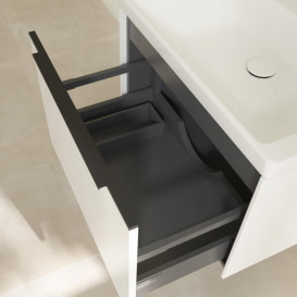 Тумба под раковину Villeroy & Boch Subway 3.0 62,2х42,9 см ДСП/алюминий белый бриллиант/черный вулкан C575L1VE