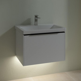 Тумба под раковину Villeroy & Boch Subway 3.0 62,2х42,9 см ДСП/алюминий чистый белый/черный вулкан C575L1VF