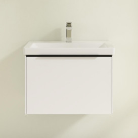 Тумба под раковину Villeroy & Boch Subway 3.0 62,2х42,9 см ДСП/алюминий чистый белый/черный вулкан C575L1VF