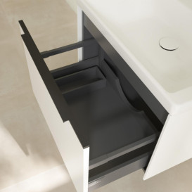 Тумба под раковину Villeroy & Boch Subway 3.0 62,2х42,9 см ДСП/алюминий чистый белый/черный вулкан C575L1VF