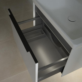 Тумба под раковину Villeroy & Boch Subway 3.0 62,2х42,9 см ДСП/алюминий чистый белый/черный вулкан C575L1VF