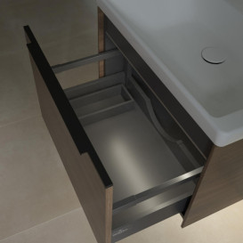 Тумба під раковину Villeroy & Boch Subway 3.0 62,2х42,9 см ДСП/алюміній дуб аризона/чорний вулкан C575L1VH