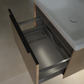 Тумба під раковину Villeroy & Boch Subway 3.0 62,2х42,9 см ДСП/алюміній дуб північний/чорний вулкан C575L1VJ