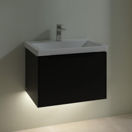 Тумба под раковину Villeroy & Boch Subway 3.0 62,2х42,9 см ДСП/алюминий черный вулкан/черный вулкан C575L1VL