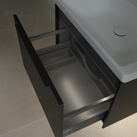 Тумба под раковину Villeroy & Boch Subway 3.0 62,2х42,9 см ДСП/алюминий черный вулкан/черный вулкан C575L1VL