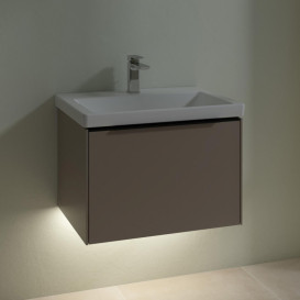 Тумба під раковину Villeroy & Boch Subway 3.0 62,2х42,9 см ДСП/алюміній тауп/чорний вулкан C575L1VM