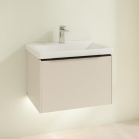 Тумба під раковину Villeroy & Boch Subway 3.0 62,2х42,9 см ДСП/алюміній сірий кашемір/чорний вулкан C575L1VN