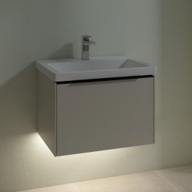 Тумба під раковину Villeroy & Boch Subway 3.0 62,2х42,9 см ДСП/алюміній сірий кашемір/чорний вулкан C575L1VN