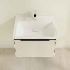 Тумба під раковину Villeroy & Boch Subway 3.0 62,2х42,9 см ДСП/алюміній сірий кашемір/чорний вулкан C575L1VN