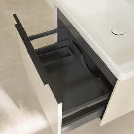 Тумба під раковину Villeroy & Boch Subway 3.0 62,2х42,9 см ДСП/алюміній сірий кашемір/чорний вулкан C575L1VN