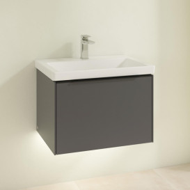 Тумба под раковину Villeroy & Boch Subway 3.0 62,2х42,9 см ДСП/алюминий графит/черный вулкан C575L1VR