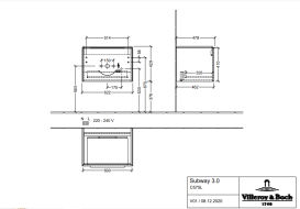 Тумба под раковину Villeroy & Boch Subway 3.0 62,2х42,9 см ДСП/алюминий графит/черный вулкан C575L1VR
