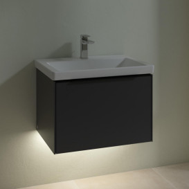 Тумба под раковину Villeroy & Boch Subway 3.0 62,2х42,9 см ДСП/алюминий графит/черный вулкан C575L1VR