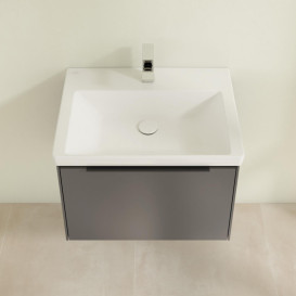 Тумба под раковину Villeroy & Boch Subway 3.0 62,2х42,9 см ДСП/алюминий графит/черный вулкан C575L1VR