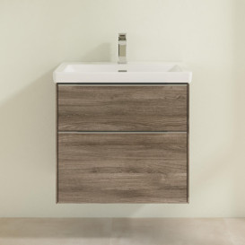 Тумба под раковину Villeroy & Boch Subway 3.0 62,2х57,6 см ДСП/алюминий дуб каменный C576L0RK