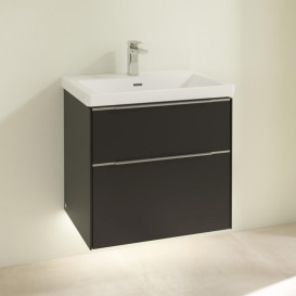 Тумба под раковину Villeroy & Boch Subway 3.0 62,2х57,6 см ДСП/алюминий черный вулкан C576L0VL