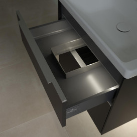 Тумба под раковину Villeroy & Boch Subway 3.0 62,2х57,6 см ДСП/алюминий черный вулкан C576L0VL