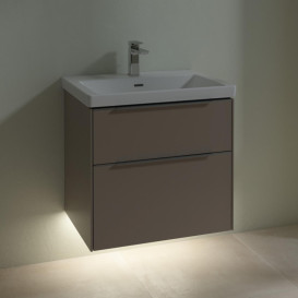 Тумба под раковину Villeroy & Boch Subway 3.0 62,2х57,6 см ДСП/алюминий тауп C576L0VM