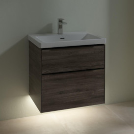 Тумба под раковину Villeroy & Boch Subway 3.0 62,2х57,6 см ДСП/алюминий дуб каменный/черный вулкан  C576L1RK