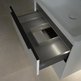 Тумба под раковину Villeroy & Boch Subway 3.0 62,2х57,6 см ДСП/алюминий чистый белый/черный вулкан C576L1VF