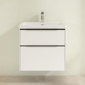 Тумба под раковину Villeroy & Boch Subway 3.0 62,2х57,6 см ДСП/алюминий чистый белый/черный вулкан C576L1VF