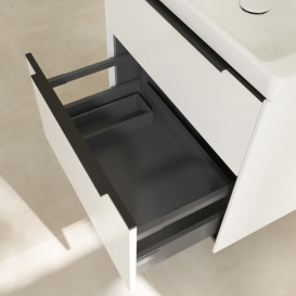 Тумба под раковину Villeroy & Boch Subway 3.0 62,2х57,6 см ДСП/алюминий чистый белый/черный вулкан C576L1VF