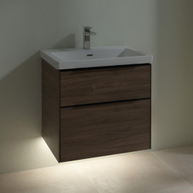 Тумба під раковину Villeroy & Boch Subway 3.0 62,2х57,6 см ДСП/алюміній дуб аризона/чорний вулкан C576L1VH