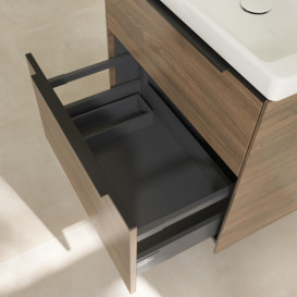 Тумба під раковину Villeroy & Boch Subway 3.0 62,2х57,6 см ДСП/алюміній дуб аризона/чорний вулкан C576L1VH