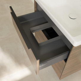 Тумба під раковину Villeroy & Boch Subway 3.0 62,2х57,6 см ДСП/алюміній дуб аризона/чорний вулкан C576L1VH