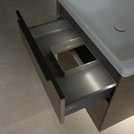 Тумба під раковину Villeroy & Boch Subway 3.0 62,2х57,6 см ДСП/алюміній дуб аризона/чорний вулкан C576L1VH