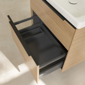 Тумба під раковину Villeroy & Boch Subway 3.0 62,2х57,6 см ДСП/алюміній дуб північний/чорний вулкан C576L1VJ