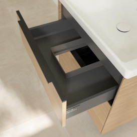 Тумба під раковину Villeroy & Boch Subway 3.0 62,2х57,6 см ДСП/алюміній дуб північний/чорний вулкан C576L1VJ