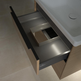 Тумба під раковину Villeroy & Boch Subway 3.0 62,2х57,6 см ДСП/алюміній дуб північний/чорний вулкан C576L1VJ