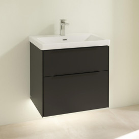 Тумба под раковину Villeroy & Boch Subway 3.0 62,2х57,6 см ДСП/алюминий черный вулкан/черный вулкан C576L1VL