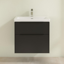 Тумба под раковину Villeroy & Boch Subway 3.0 62,2х57,6 см ДСП/алюминий черный вулкан/черный вулкан C576L1VL