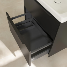 Тумба под раковину Villeroy & Boch Subway 3.0 62,2х57,6 см ДСП/алюминий черный вулкан/черный вулкан C576L1VL