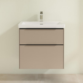 Тумба під раковину Villeroy & Boch Subway 3.0 62,2х57,6 см ДСП/алюміній тауп/чорний вулкан C576L1VM