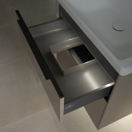 Тумба під раковину Villeroy & Boch Subway 3.0 62,2х57,6 см ДСП/алюміній тауп/чорний вулкан C576L1VM