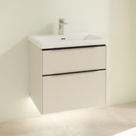 Тумба під раковину Villeroy & Boch Subway 3.0 62,2х57,6 см ДСП/алюміній сірий кашемір/чорний вулкан C576L1VN