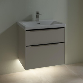 Тумба під раковину Villeroy & Boch Subway 3.0 62,2х57,6 см ДСП/алюміній сірий кашемір/чорний вулкан C576L1VN