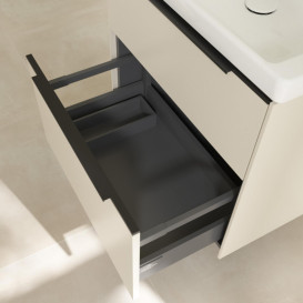 Тумба під раковину Villeroy & Boch Subway 3.0 62,2х57,6 см ДСП/алюміній сірий кашемір/чорний вулкан C576L1VN